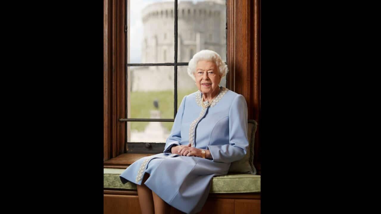 the official Platinum Jubilee portrait of Britain's Queen Elizabeth II, photographed at Windsor Castle recently.