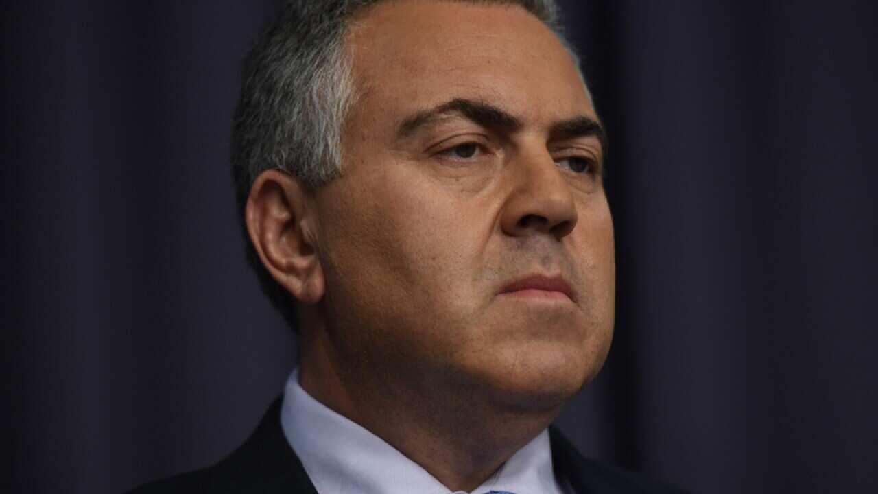 Joe Hockey at a press conference.