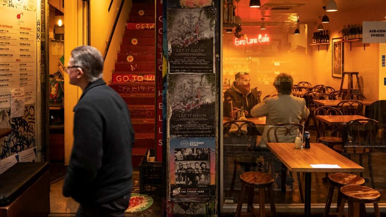 People dine out in Melbourne.