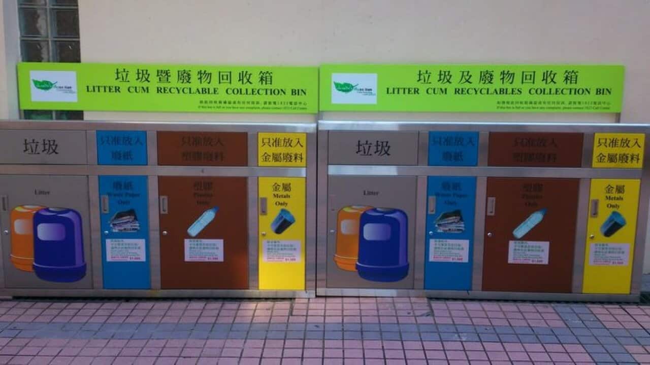 Litter Cum Recyclable Collection Bin in Hong Kong