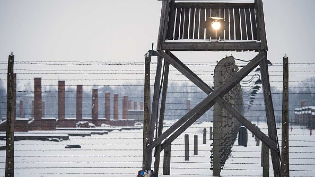 The memorial site of the former Auschwitz-Birkenau concentration camp on the 70th anniversary of the liberation of the Nazi death camp in Oswiecim, Poland on January 26, 2015. (ODD ANDERSEN/AFP/Getty)