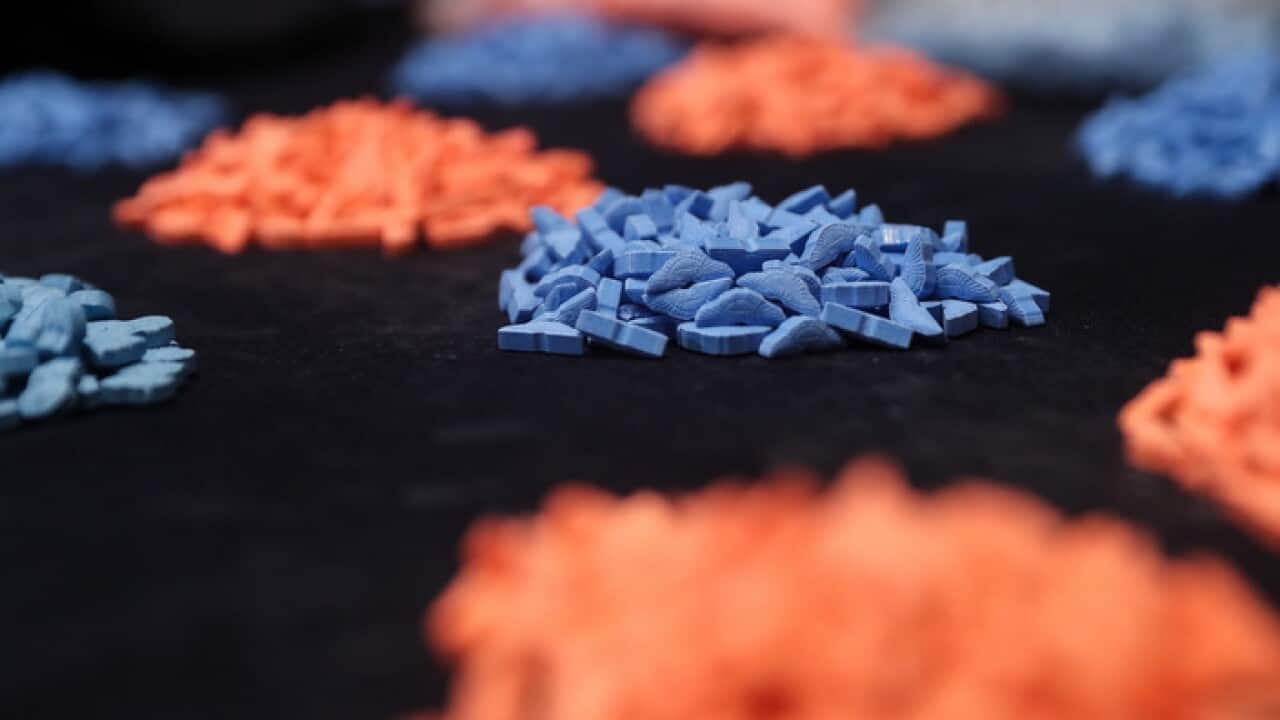 MDMA pills seized by anti-narcotics police in Chile