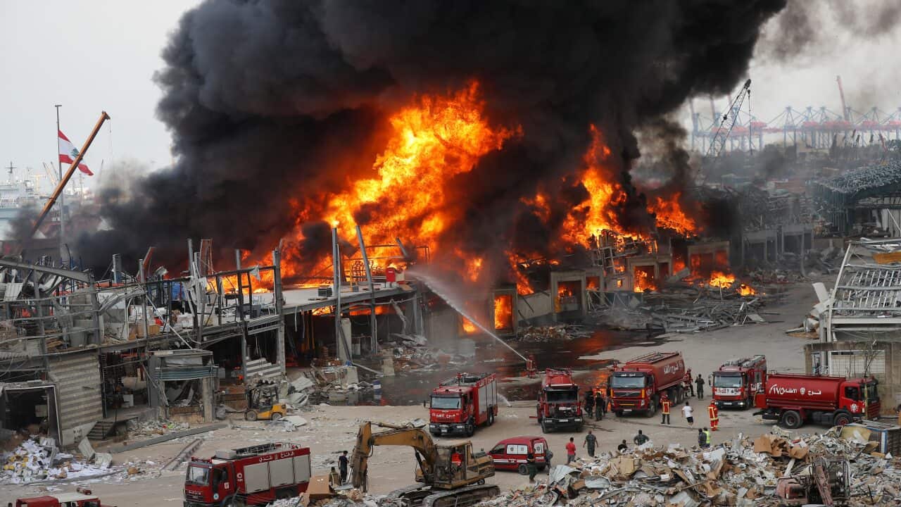 A huge fire broke out at the Port of Beirut, triggering panic among residents traumatised by last month's massive explosion.