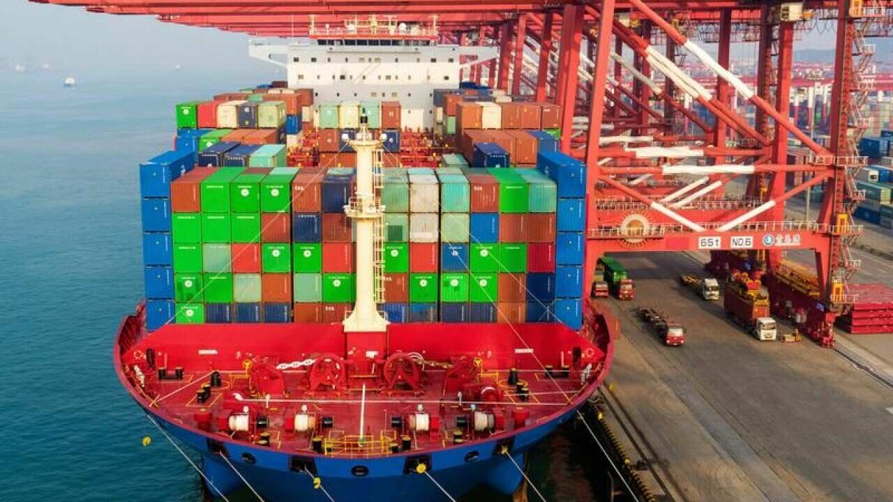 Chinese container ship