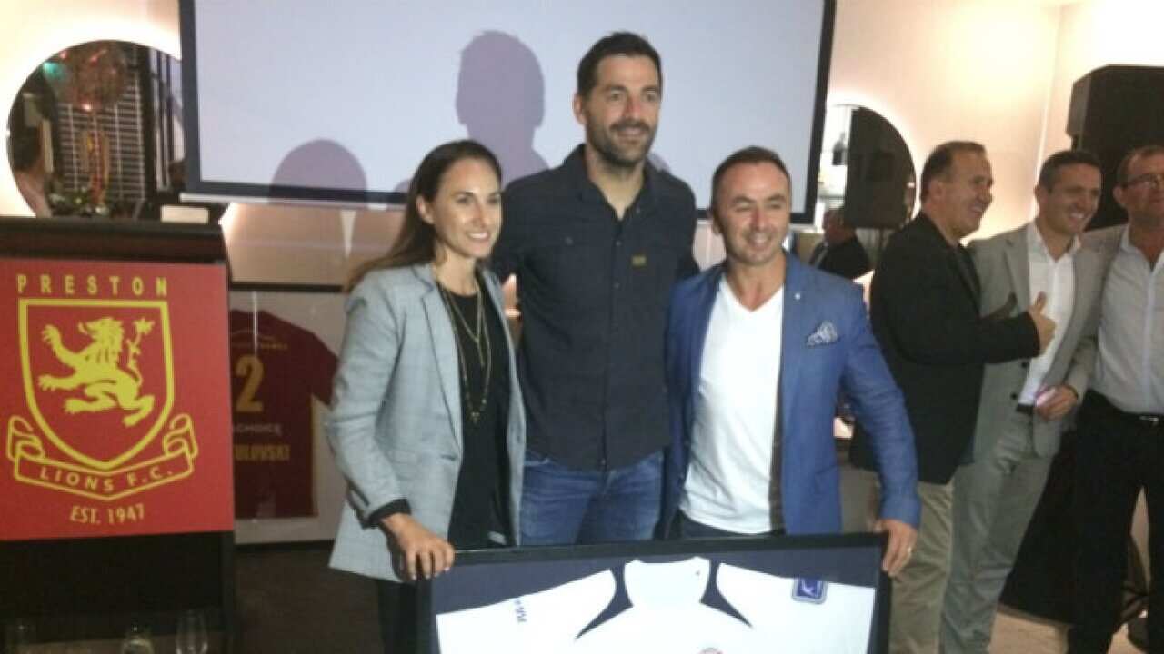 Sasa Ognenovski at the Preston Lions FC Jumper Auction