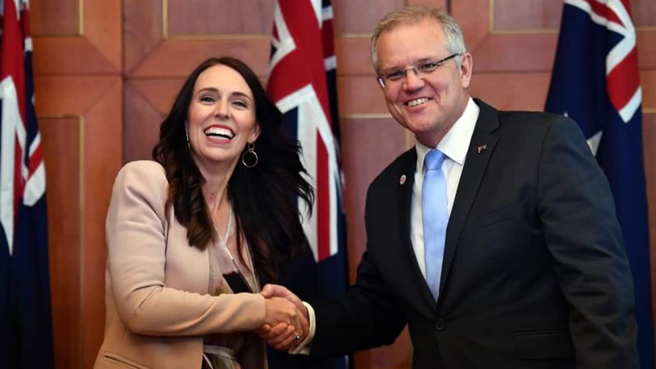 Jacinda Ardern and Scott Morrison