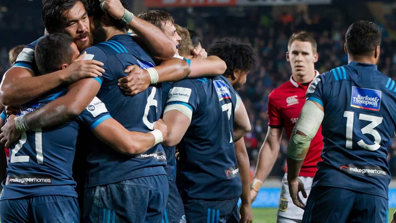 Blues players celebrate