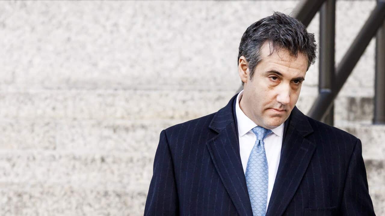 Michael Cohen, US President Donald Trump's former personal lawyer, leaves Federal District Court after pleading guilty to charges related to lying to congress 