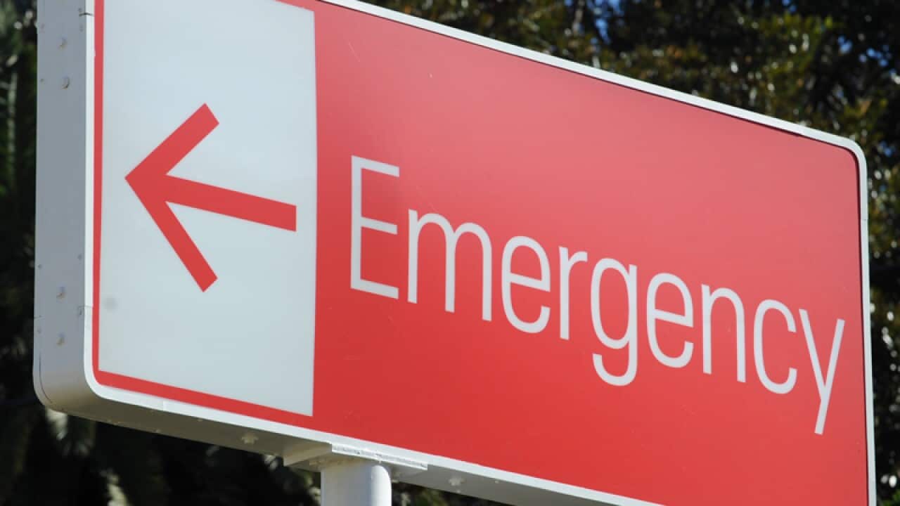 An emergency department sign