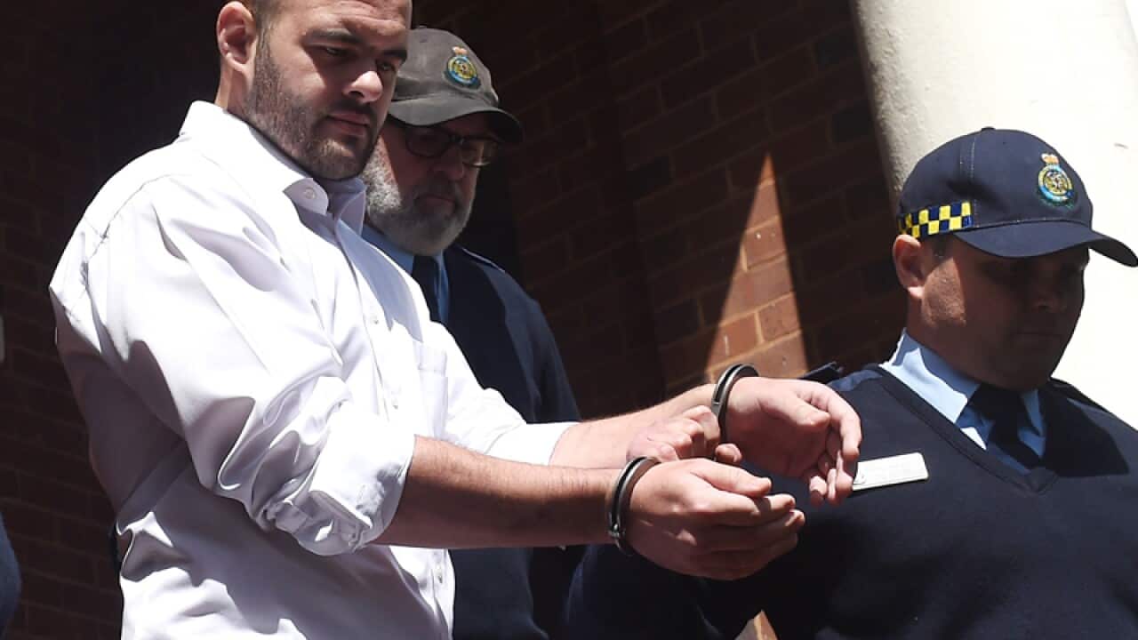 Vincent Stanford (C) at Griffith Local Court