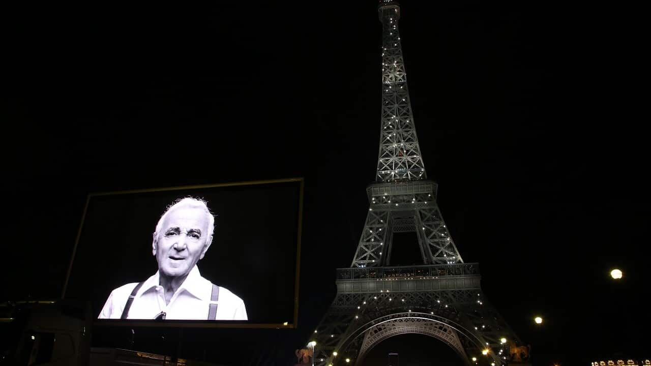 Tribute to Charles Aznavour at the Eiffel Tower on October 01, 2018 in Paris, France. Photo by Jerome Domine/ABACAPRESS.COM.