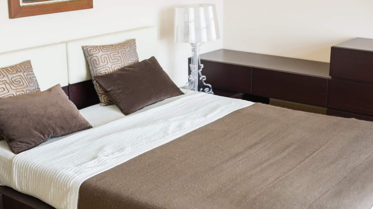 Interior of contemporary bedroom