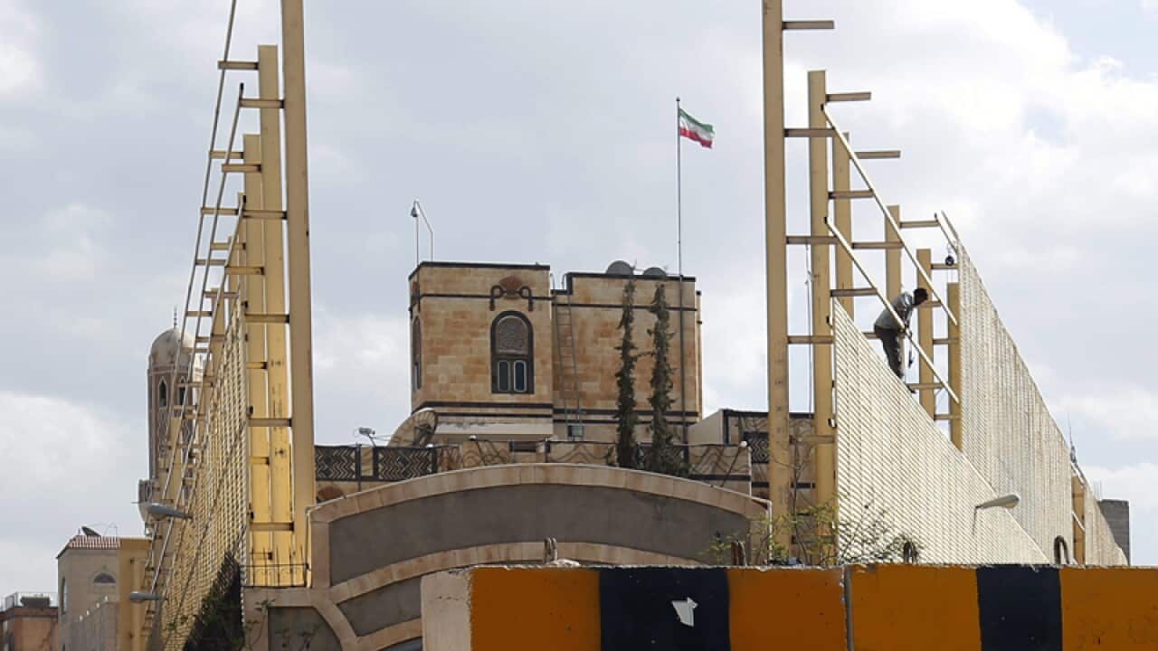 The Iranian embassy in Sanaa, Yemen