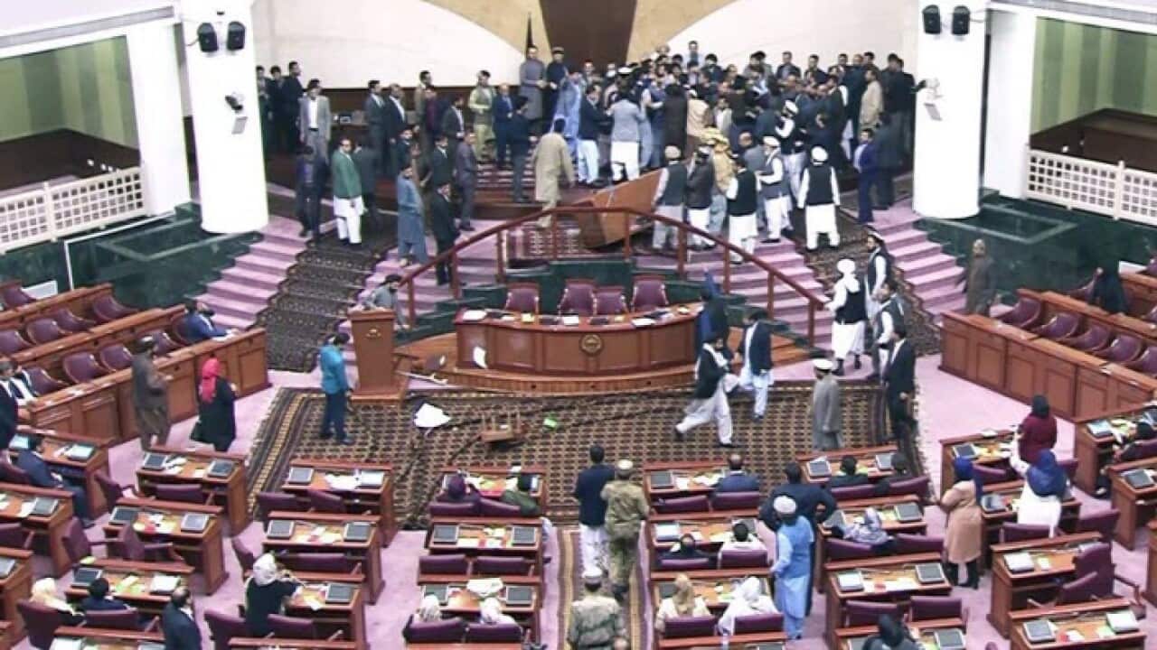 Brawl in the Afghan parliament