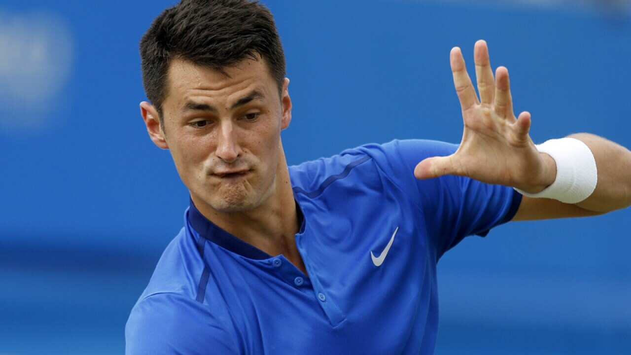 Australia's Bernard Tomic in action