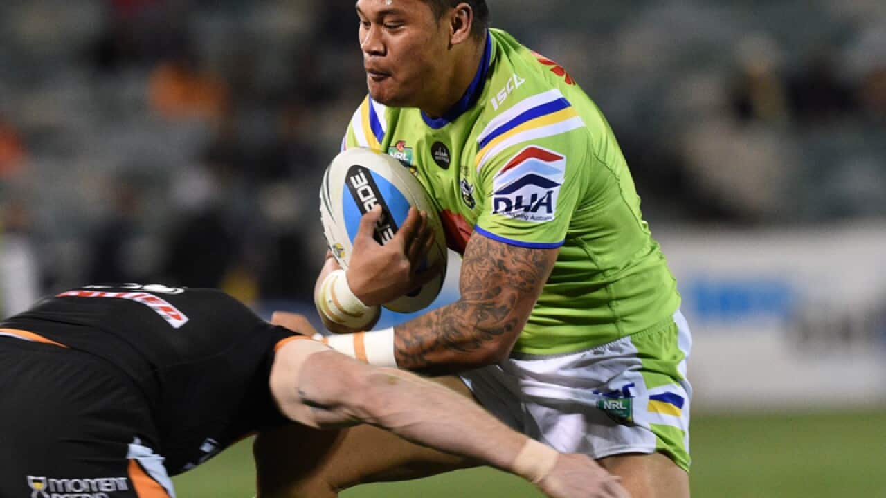 Raiders centre Joseph Leilua.
