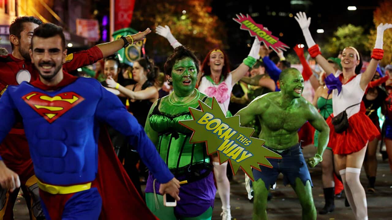 Participants take part in the 37th annual Sydney Gay and Lesbian Mardi Gras Parade on Oxford St, Saturday, Mar. 7, 2015. 