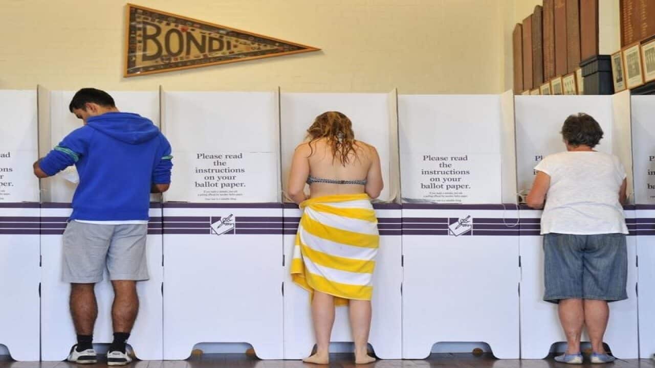 Residents cast their vote at Bondi.