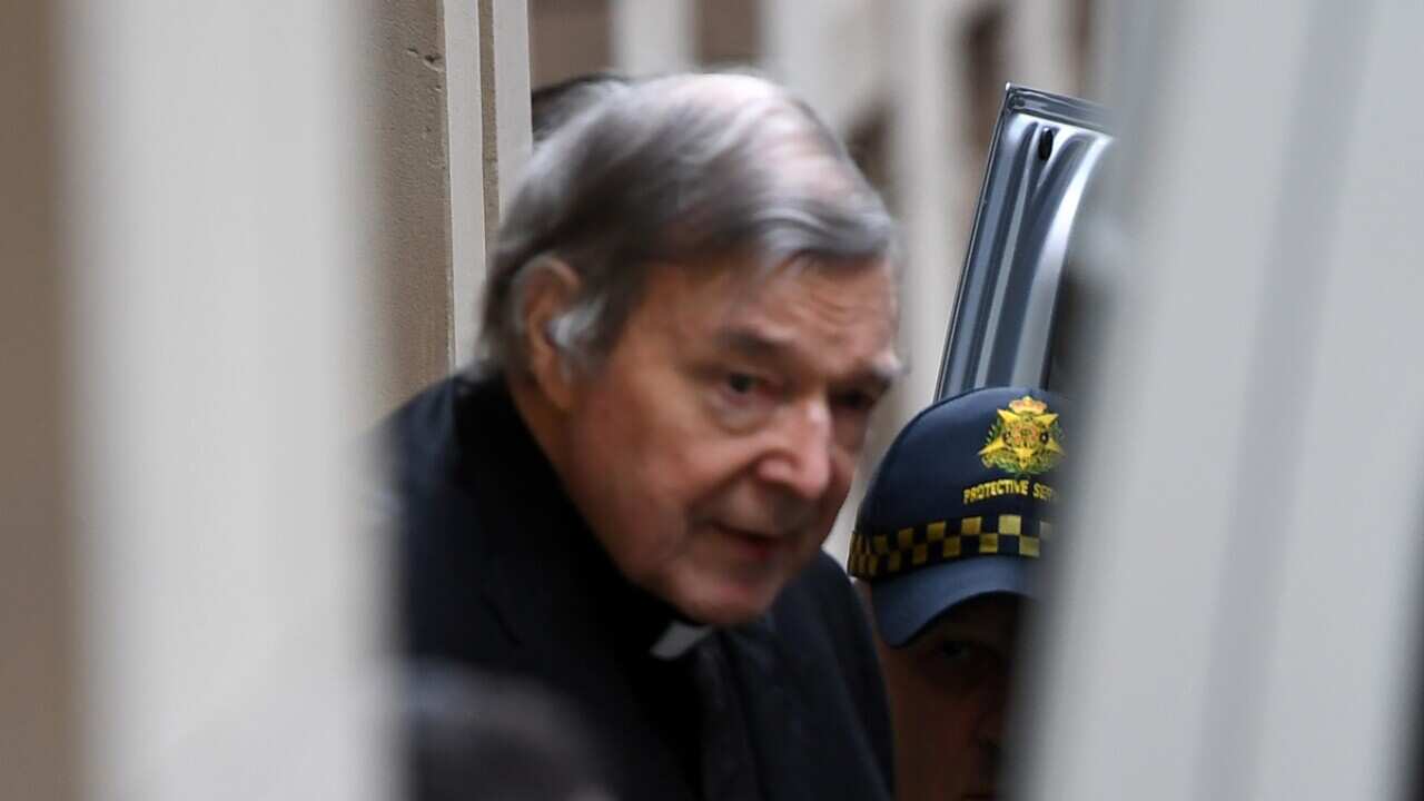 George Pell departs the Supreme Court of Victoria, Melbourne, Wednesday, August 21, 2019. Cardinal George Pell's appeal has been dismissed by the Court of Appeal and he will remain in prison. (AAP Image/James Ross) NO ARCHIVING