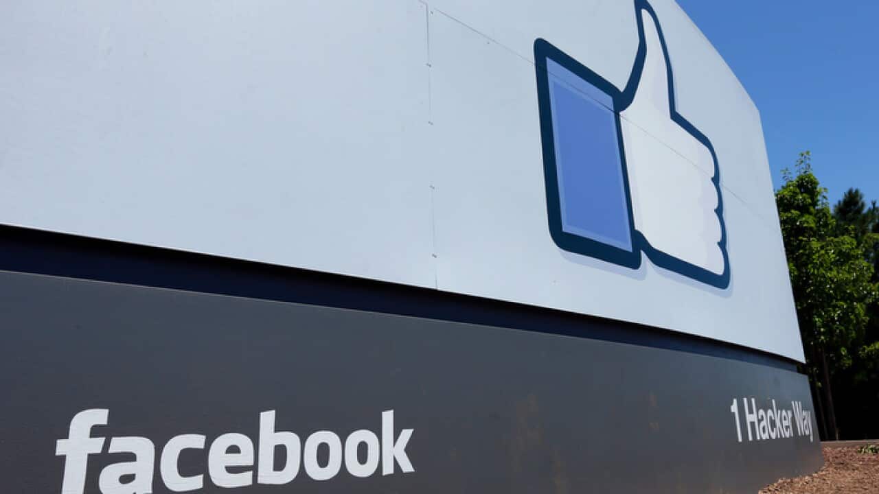 A sign at the Facebook headquarters in Menlo Park, California