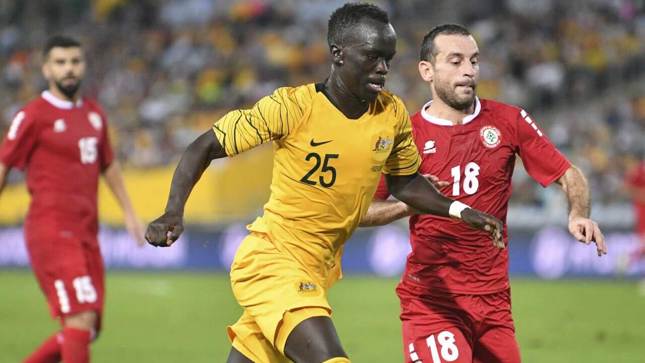 Socceroos Awer Mabil 2018 FIFPro Merit Award refugee