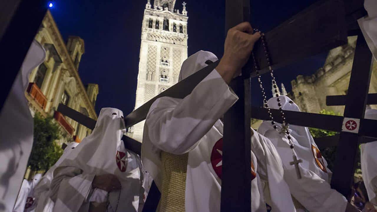 Holy Week in Seville, Spain, during Easter sees Christians celebrating the death and resurrection of Christ. 