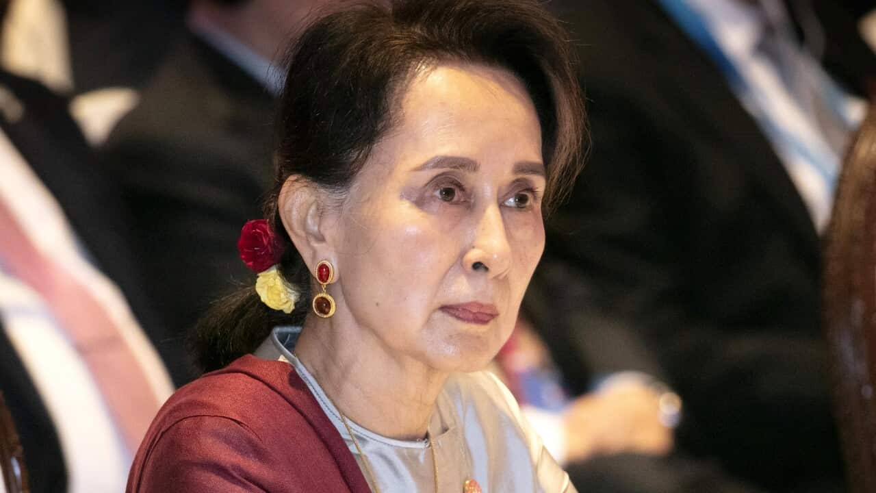 Myanmar's leader Aung San Suu Kyi participates in ASEAN-UN summit in Nonthaburi, Thailand on 3 November 2019.