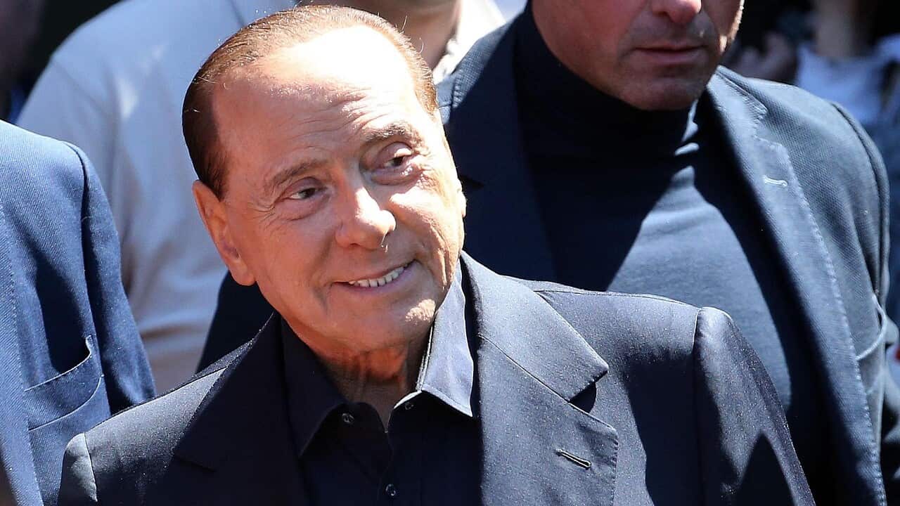 Former Italian prime minister Silvio Berlusconi leaves San Raffaele Hospital.