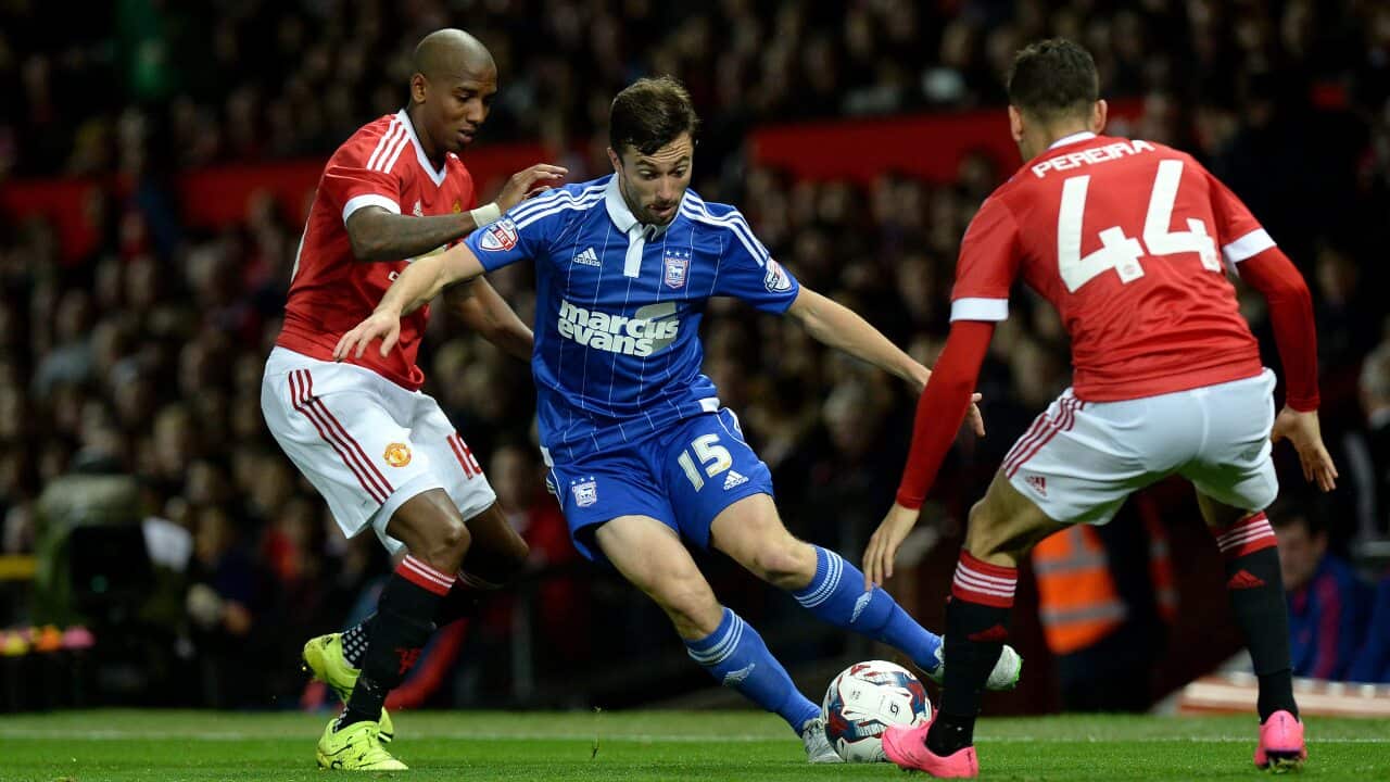 Tommy Oar Ipswich Town League Cup Manchester United