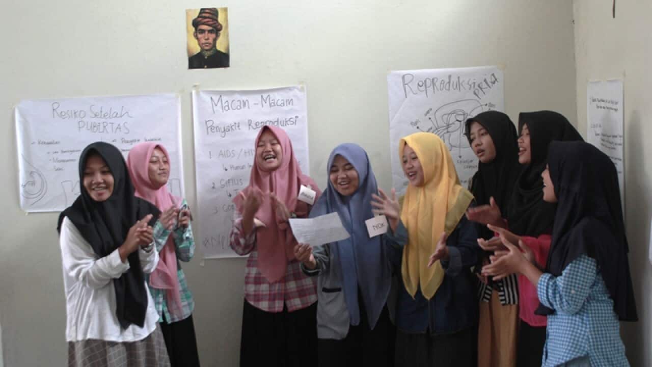 THe memebr of Pondok Pesantren Wahid HAsyim Yogyakarta attending the Reproductive Health education