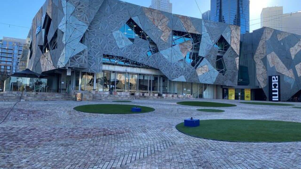 میدان فدریشن ملبورن در جریان قرنطینه