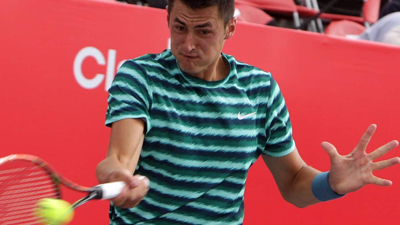 Bernard Tomic plays during ATP 250.