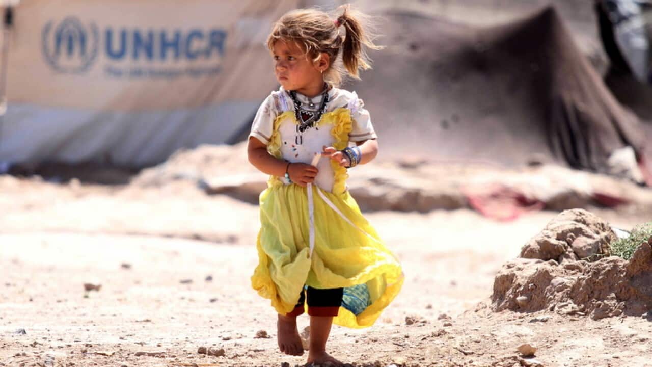 An internally displaced Afghan girl