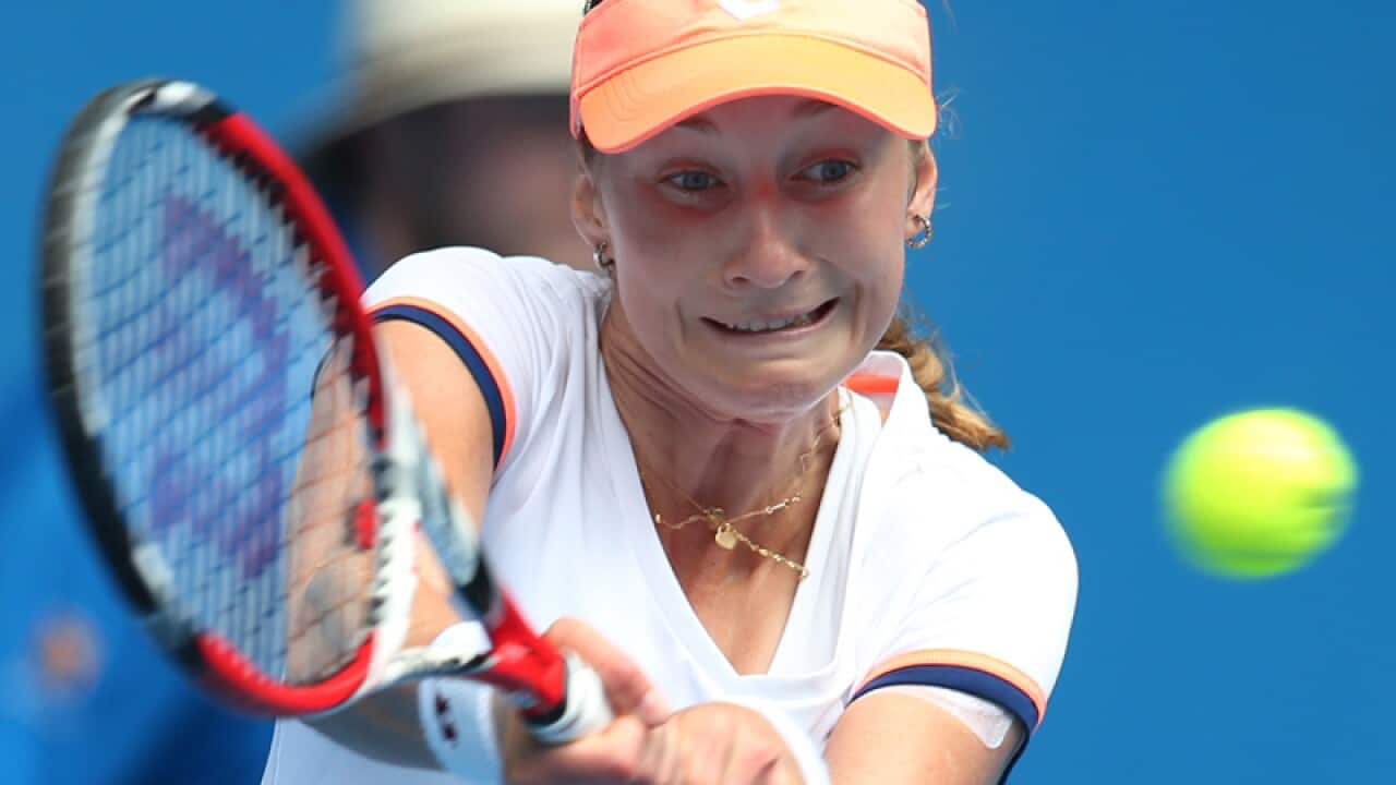 Ekaterina Makarova in action during a match