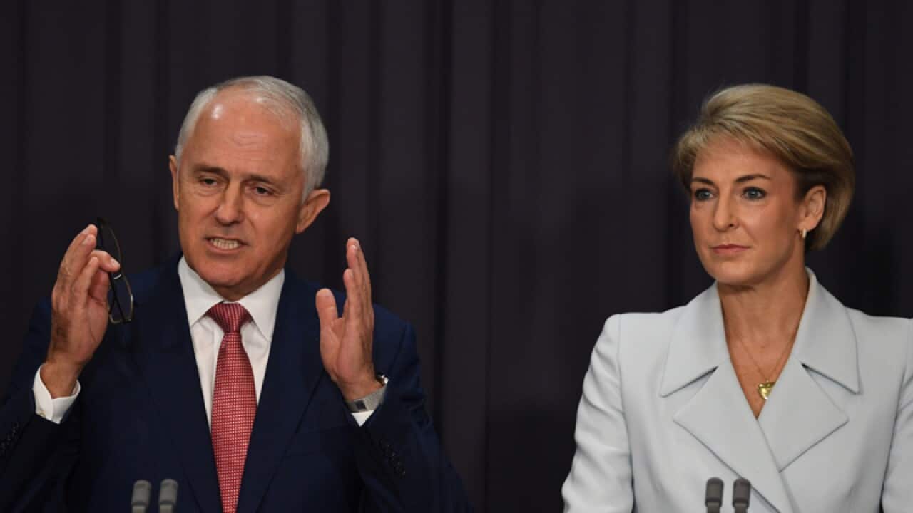 Malcolm Turnbull and Employment Minister Michaelia Cash