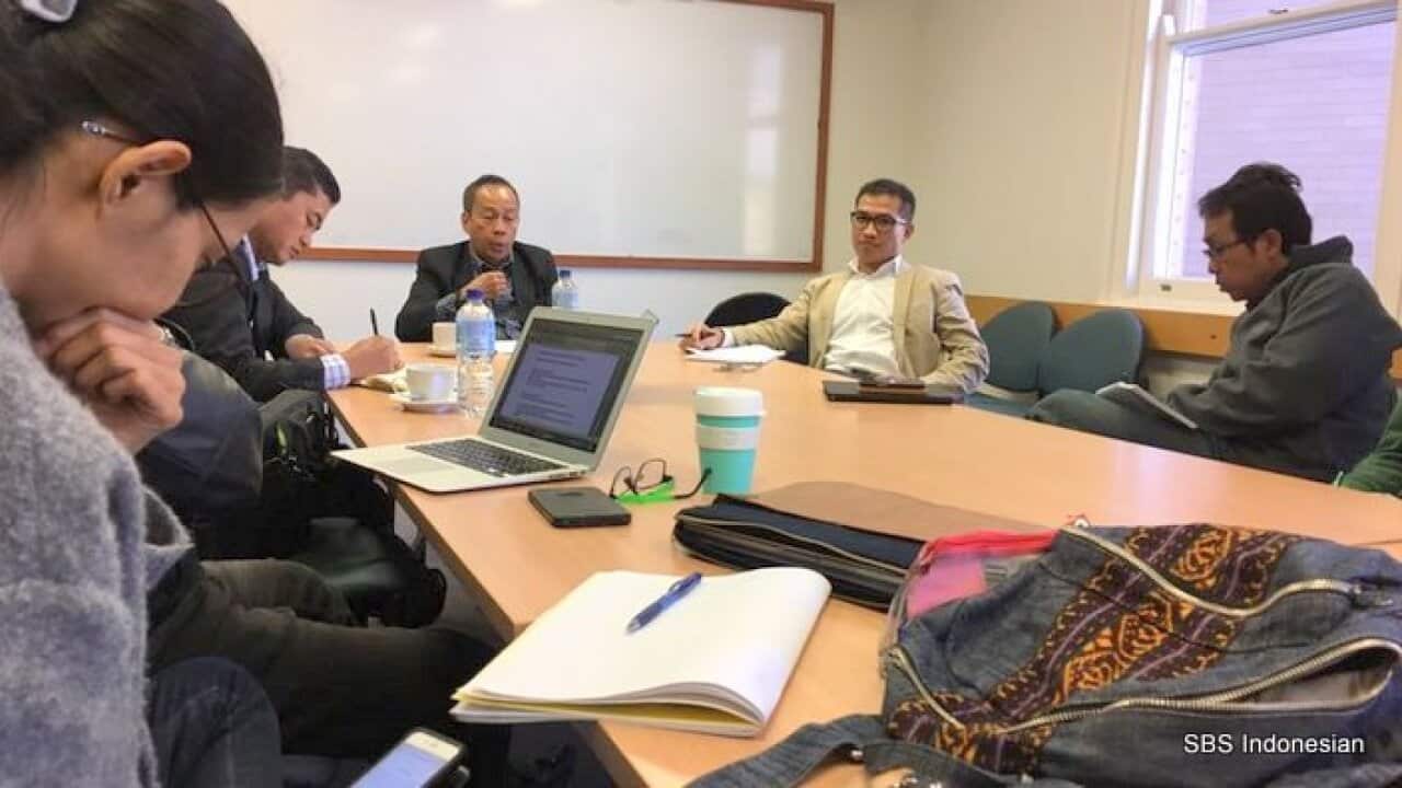 Andi Supriyanto (2nd from the right) at the discussion with the Governor of Indonesian Defence Institute at ANU, Nov 2017.