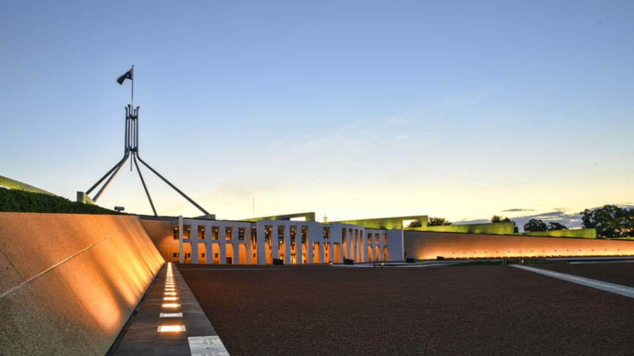 The Parliament House in Canberra