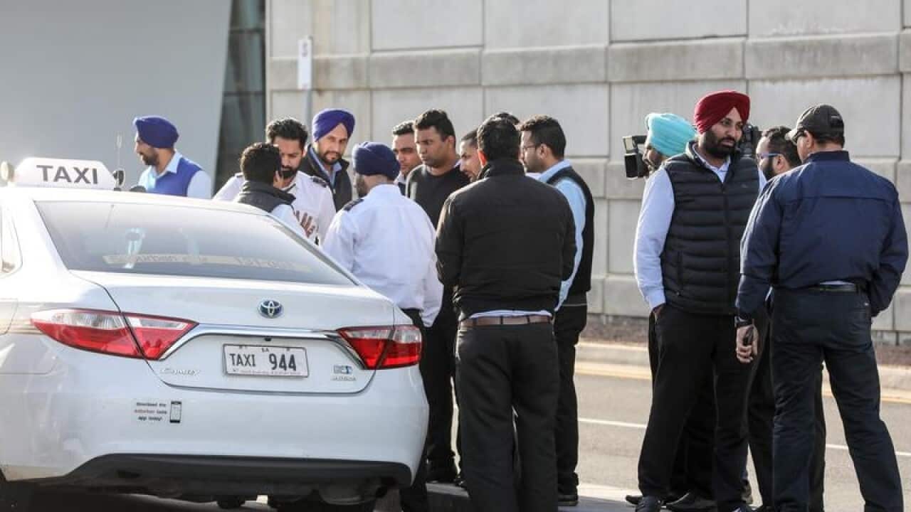 Taxi drivers protest at Adelaide Airport