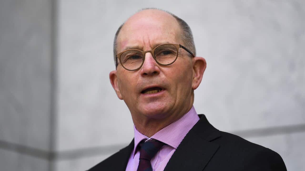 Australia’s Chief Medical Officer Paul Kelly speaks to the media during press conference at Parliament House in Canberra, Thursday, October 28, 2021. (AAP Image/Lukas Coch) NO ARCHIVING