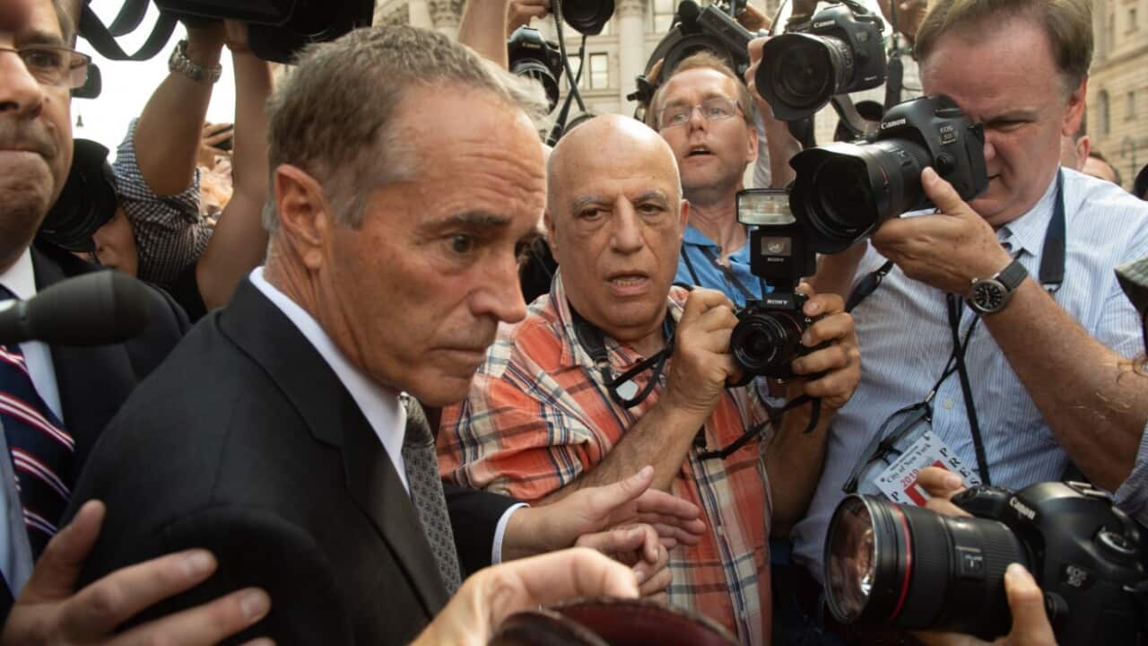 US Congressman Chris Collins, Republican from New York leaves Federal Court following his arraignment on insider trading charges in New York, New York, USA