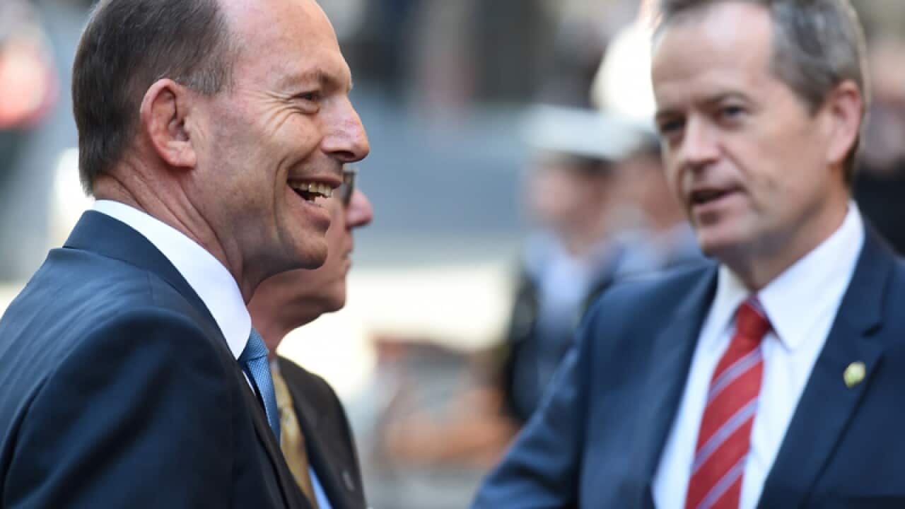 Tony Abbott (left), and federal Opposition Leader Bill Shorten