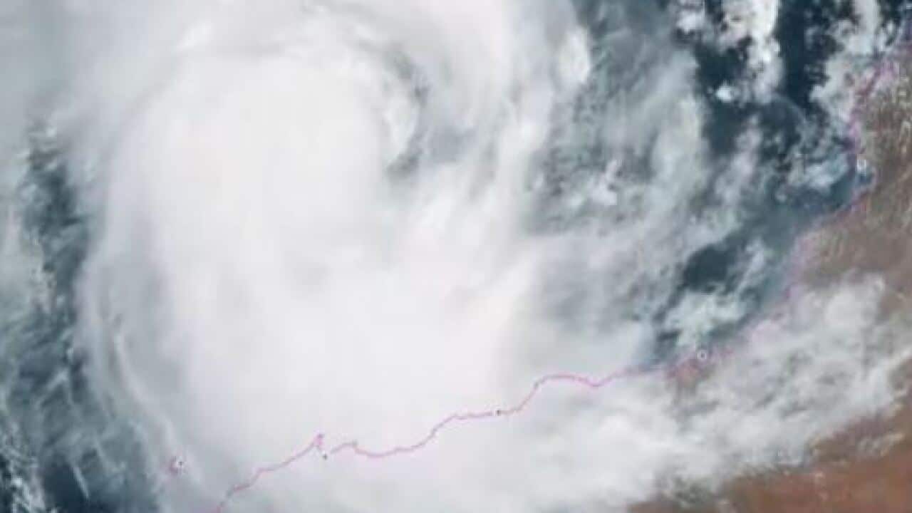 Severe Tropical Cyclone Damien is now Category 3 and is 315km north of Karratha.