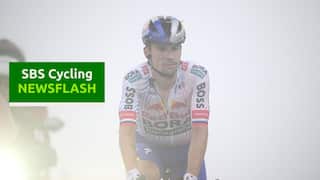 COURCHEVEL - COL DE LA LOZE, FRANCE - JULY 24: Primoz Roglic of Slovenia and Team Red Bull - BORA - hansgrohe crosses the finish line during the 112th Tour de France 2025, Stage 18 a 171.5km stage from Vif to Courchevel - Col de la Loze 2298m / #UCIWT / on July 24, 2025 in Courchevel - Col de la Loze, France. (Photo by Dario Belingheri/Getty Images)