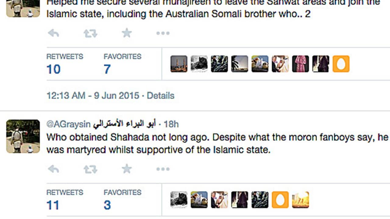 A fighter with IS tweets about Abdul Salam Mahmoud