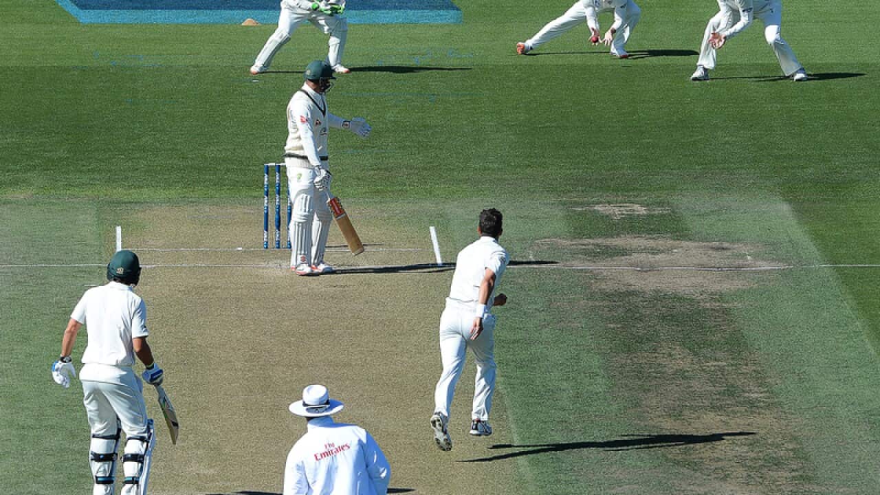 Australian batsman Usman Khawaja looks back