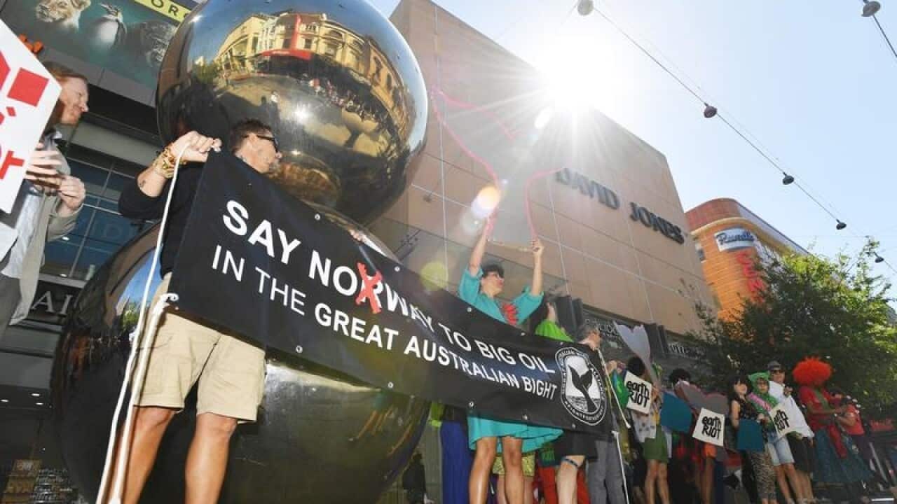 Protests against oil exploration in Australian bight.