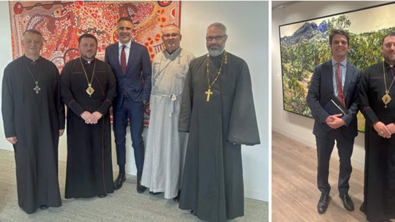 An historic moment - During his recent visit to Adelaide, His Eminence Mykola Bychok attended an official meeting with our Premier, the Honorable Peter Malinauskas..jpg