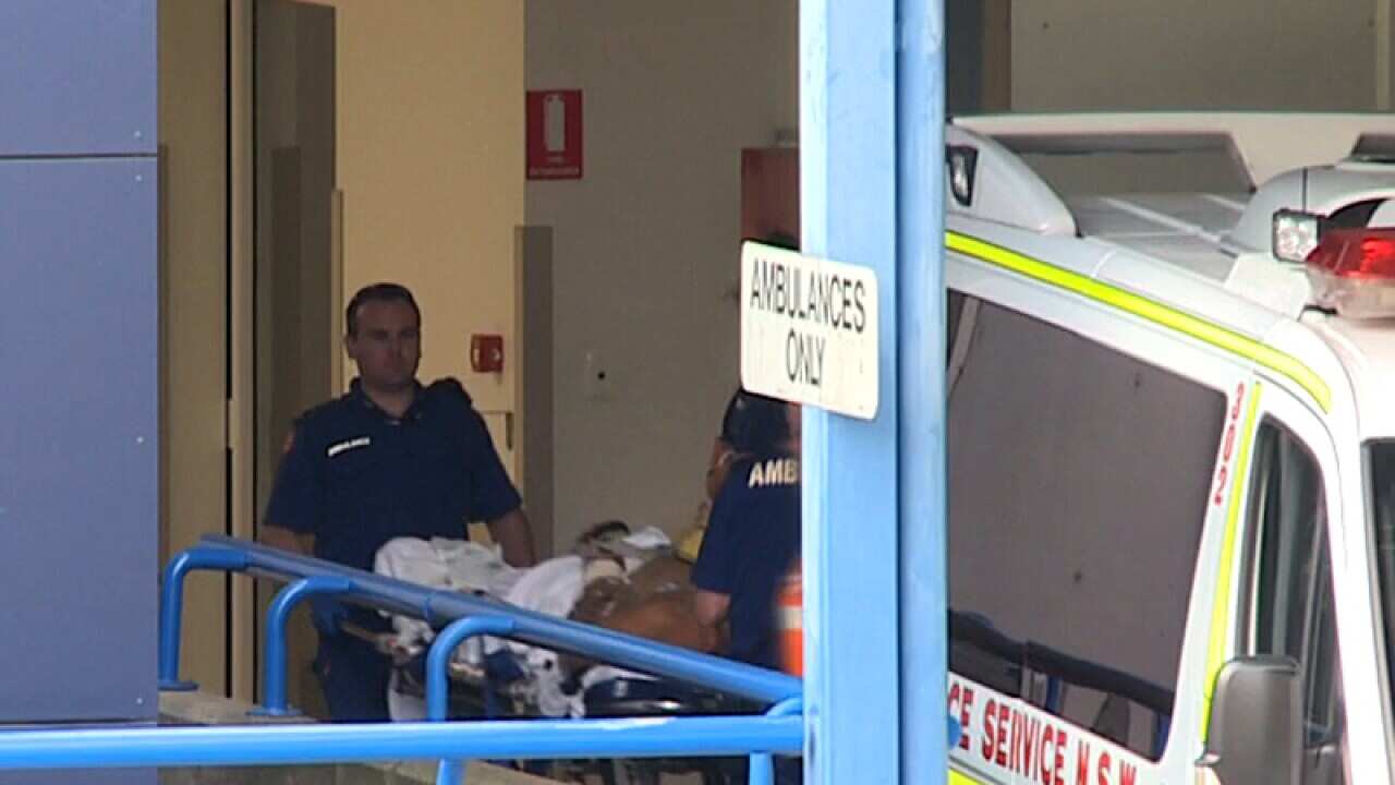 a man arriving at Westmead Hospital shot in the legs