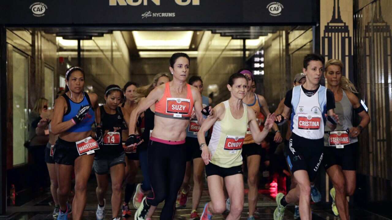 Female runners during the 38th annual Empire State Building Run-Up