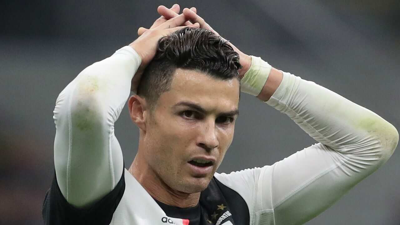 Cristiano Ronaldo reacts during a Juventus match